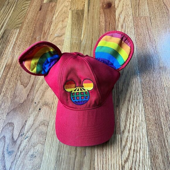 Disney Red Cap with Rainbow Pattern - Picture 2 of 5